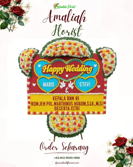 Papan Bunga Pernikahan Selajambe